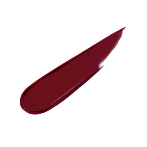 Ett rött, kurvat föremål med spetsig spets, sannolikt ett smink- eller nagelprodukterapplicator.