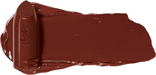 Probestück eines glänzenden, braunen Lippenstifts mit sichtbar L'Oréal-Logo an der Seite.