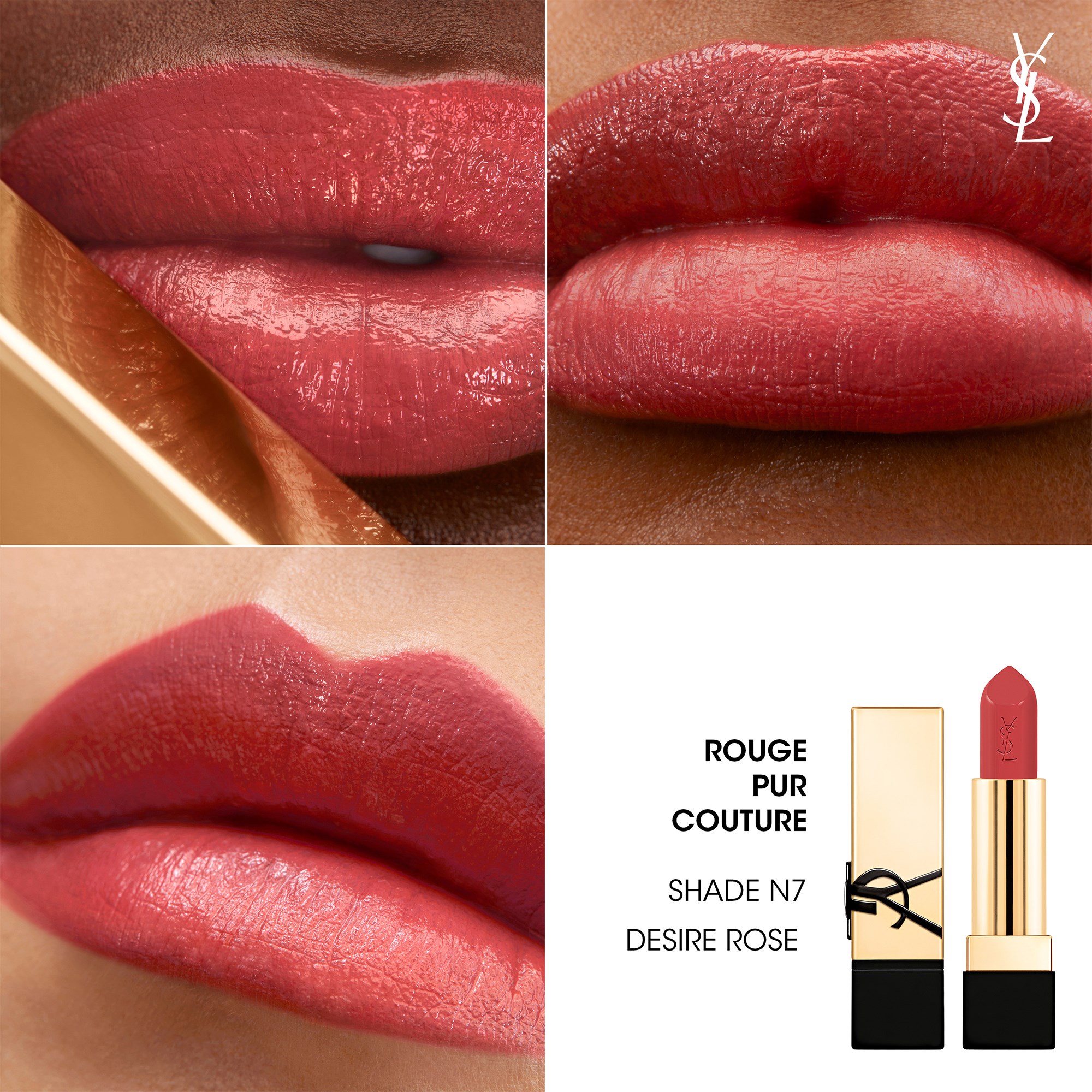 Yves Saint Laurent Rouge Pur Couture N7 Desire Rose (obrázok 3)