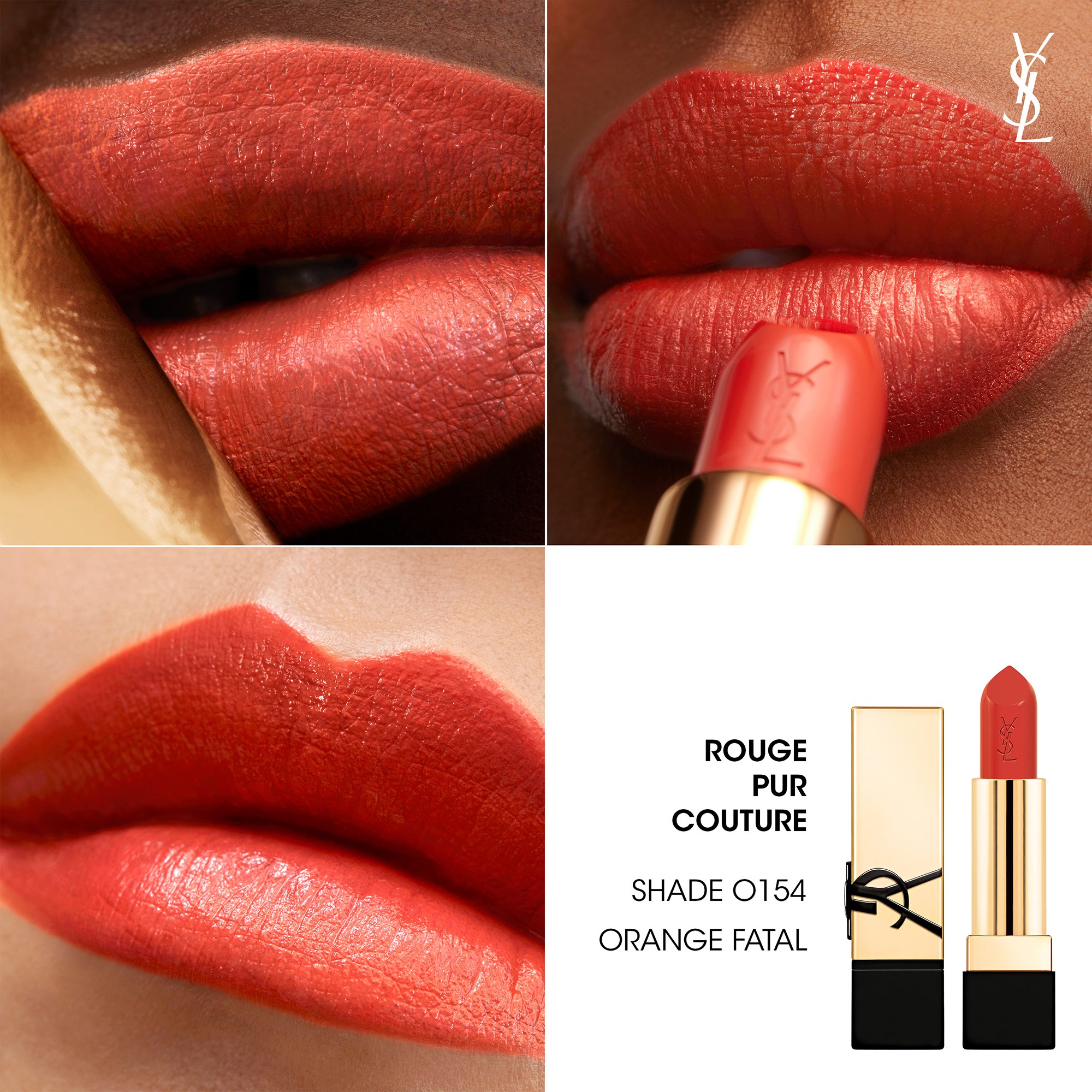 Yves Saint Laurent Rouge Pur Couture O154 Orange Fatal (obrázok 4)
