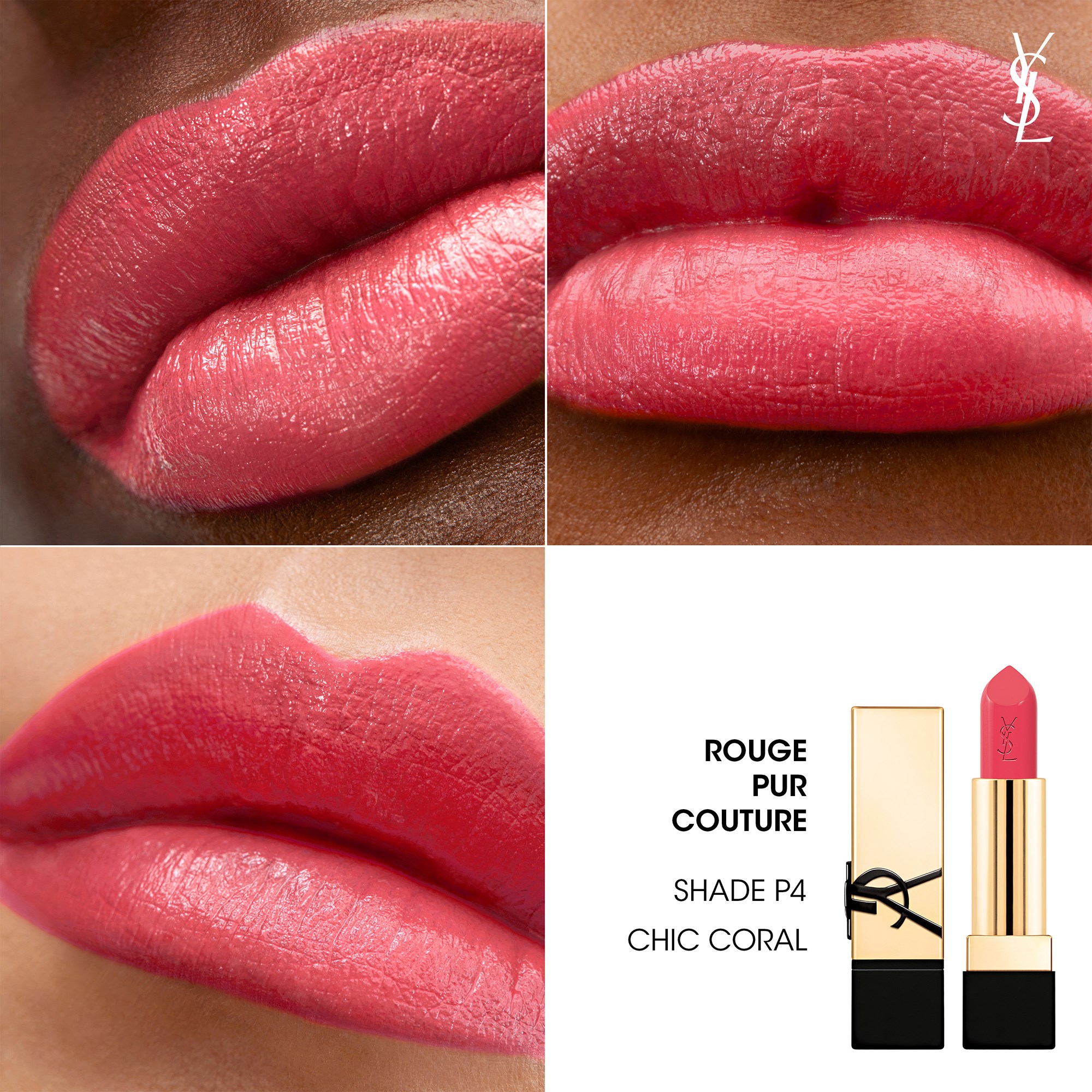 Yves Saint Laurent Rouge Pur Couture P4 Chic Coral (obrázok 3)