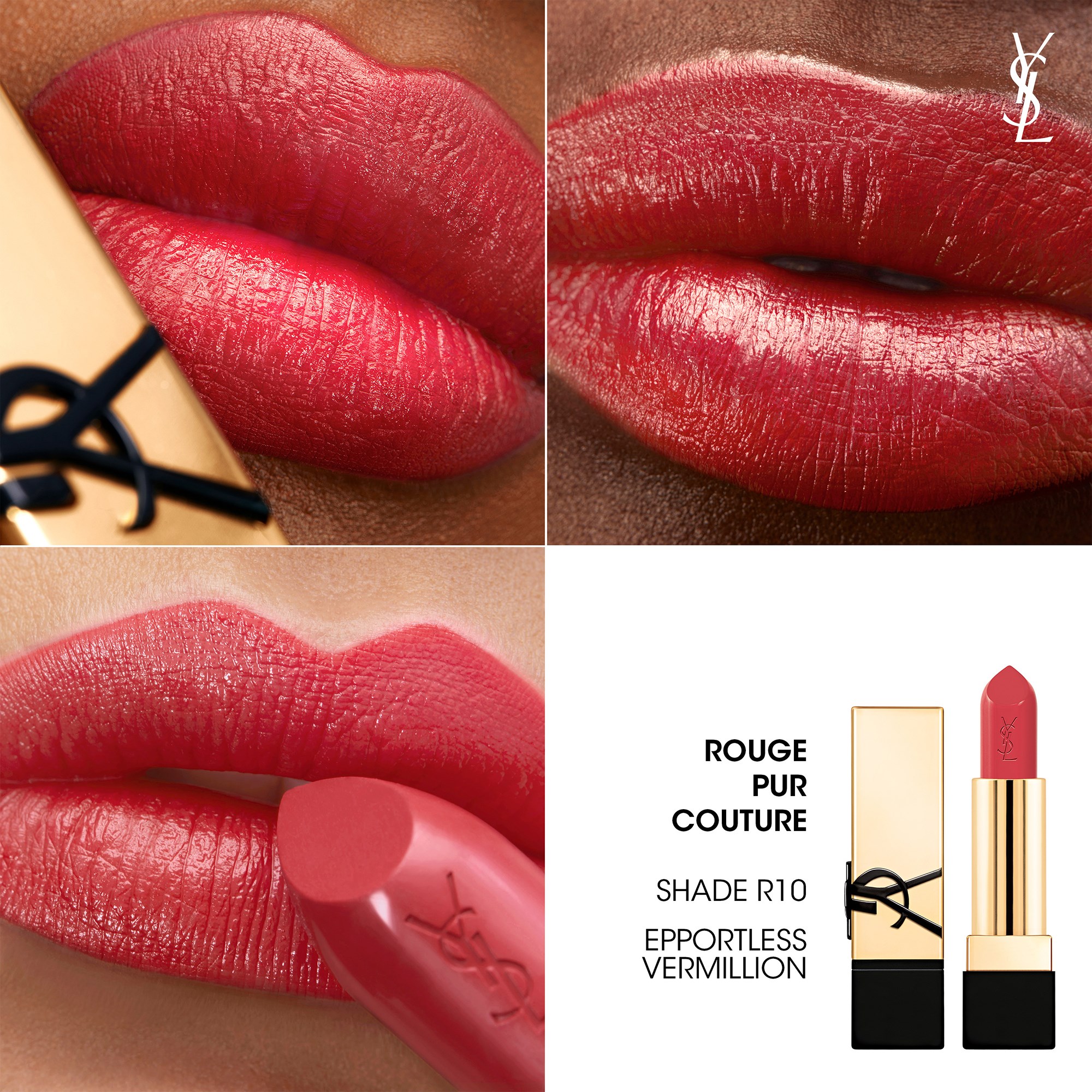 Yves Saint Laurent Rouge Pur Couture R10 Effortless vermillion (obrázok 3)