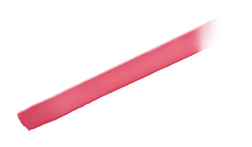 Een roze, penseelstreek-achtig merk op een witte achtergrond.