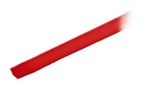 En rød og hvit stripe eller penselstrøk på hvit bakgrunn med en rød tupp.