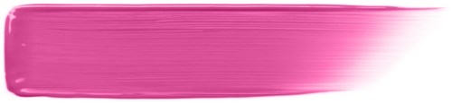 A pink cosmetic brush stroke on a black background. The brush stroke is wide and slightly textured.