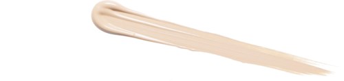 En beige krem eller lotion er strødd i en linje på en hvit bakgrunn.