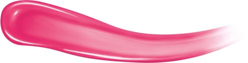Ett rödaktigt rosa läppstiftstreck på en vit bakgrund.