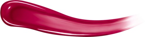 En rosa-lila streck av läppstift på en vit bakgrund.