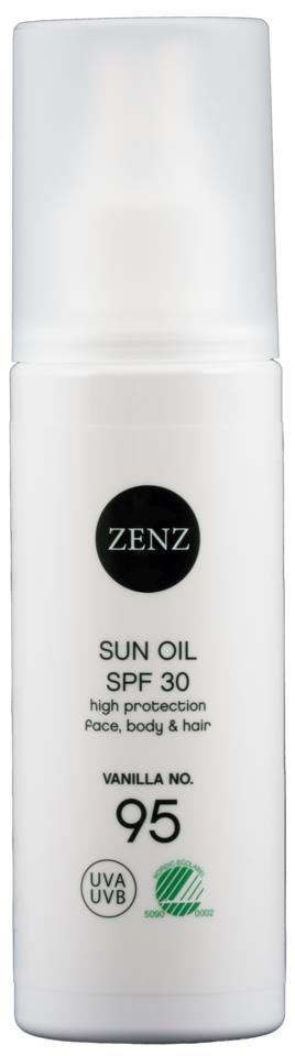 Zenz Organic No. 95. Sun Oil Spf 30 High Protection Face Body & Hair Vanilla 150 ml