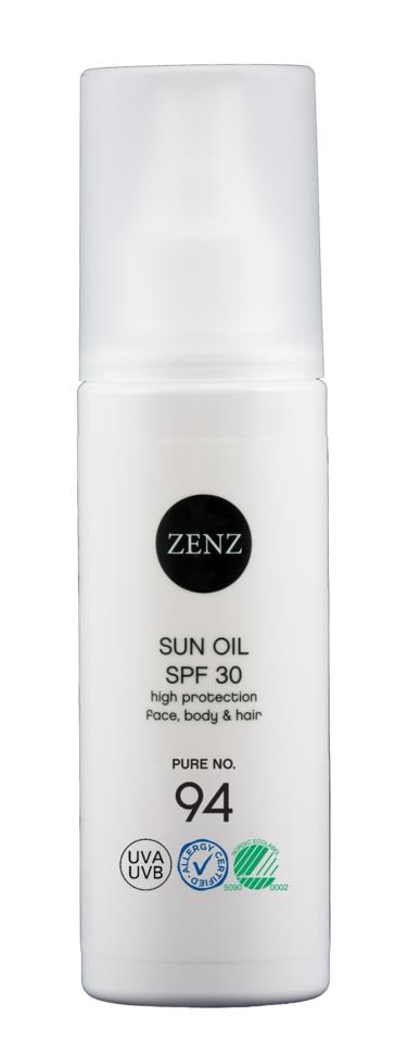 Zenz Organic NO. 94. SUN OIL SPF HIGH PROTECTION FACE BODY & HAIR PURE