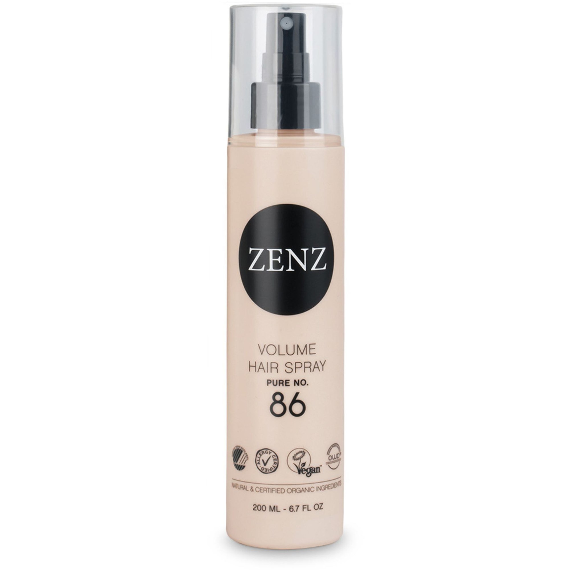Zenz Organic No. 86 Volume Hair Spray Medium Hold Pure 200 ml