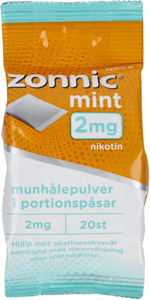Zonnic Mint Munhålepulver Portionspåse 2mg 20 st