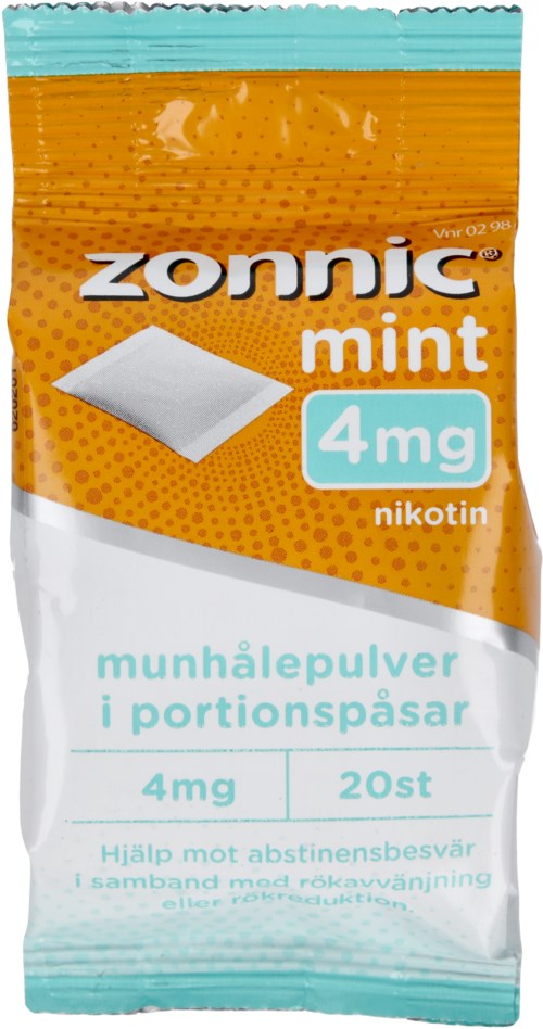 Zonnic Mint Munhålepulver Portionspåse 4mg 20 st