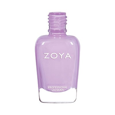 Eine lavendelfarbene Nagellackflasche mit den Markenname ZOYA und den Worten Professional Lacquer.