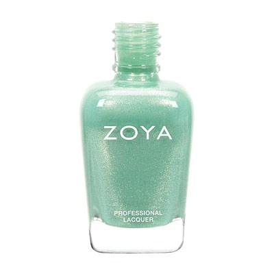 Eine Flasche hellgrüner Nagellack mit dem Markennamen ZOYA und den Worten PROFESSIONAL LACQUER.