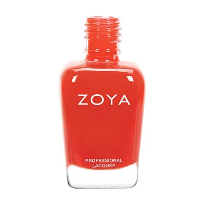 Eine rote Nagellackflasche mit dem Markennamen ZOYA und der Bezeichnung Professional Lacquer.