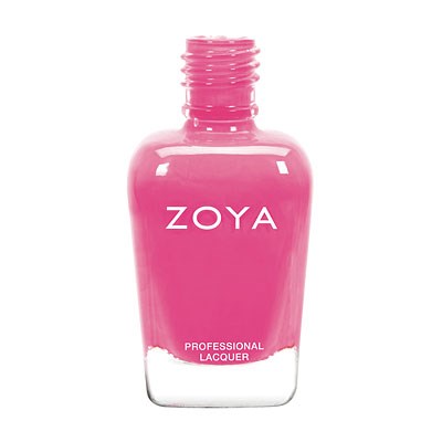 Eine rosa Nagellackflasche mit dem Markennamen 'ZOYA' und 'PROFESSIONAL LACQUER'.