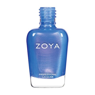 Bline Nagellackflasche mit dem Markennamen Zoya und den Worten professional lacquer.