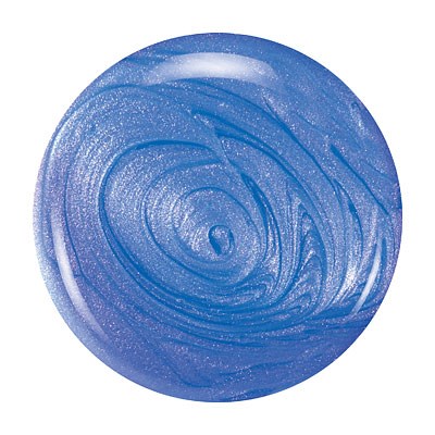 Ein blauer runder Gegenstand mit wirbelnden, schimmernden Mustern und kleinen funkelnden Punkten.