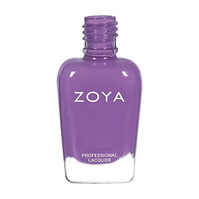 Eine lila Nagellackflasche mit der Marke ZOYA und den Worten PROFESSIONAL LACQUER.
