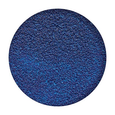 Ein blauer glitzernder runder Gegenstand mit strukturierter Oberfläche. Es sieht glänzend und funkelnd aus.