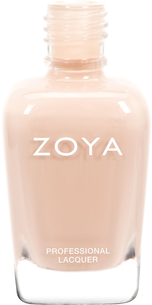 En flaska Zoya professionell nagellack i en ljus, neutral färg.
