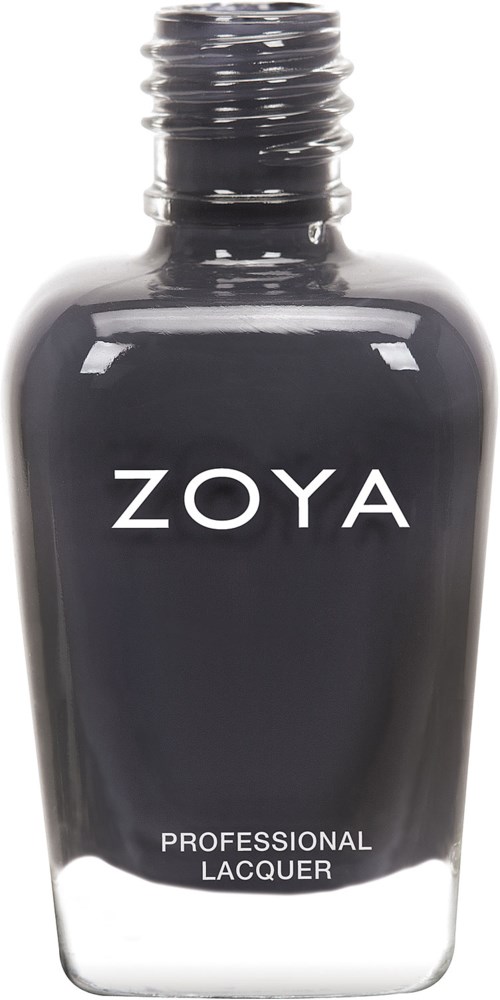 En svart nagellackflaska med namn 'ZOYA' och 'PROFESSIONAL LACQUER' på.