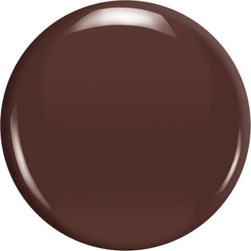 En glänsande, mörkbrun oval föremål med reflektioner på ytan, liknar en chokladkula.