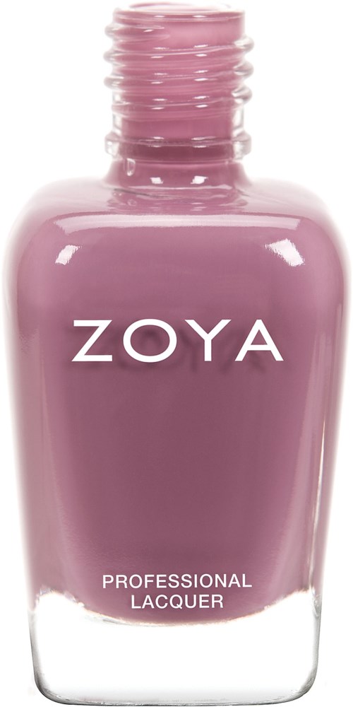 En rosa nagellackflaska märkt 'ZOYA' med 'Professional Lacquer' längst ner.
