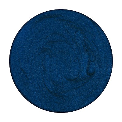 Ein runder blauer Gegenstand mit dunkler blauer Textur. Kein klares Design oder Text sichtbar.