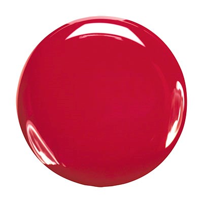 Eine große, glänzende rote Kugel mit Reflexionen auf der Oberfläche.