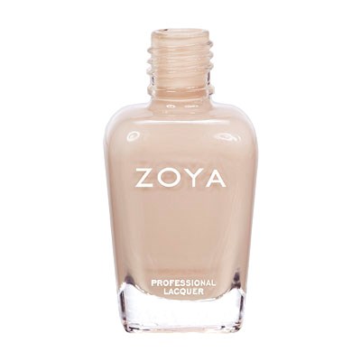 Eine klare Nagellackflasche mit dem Markennamen ZOYA, Beschriftung 'Professional Lacquer'.