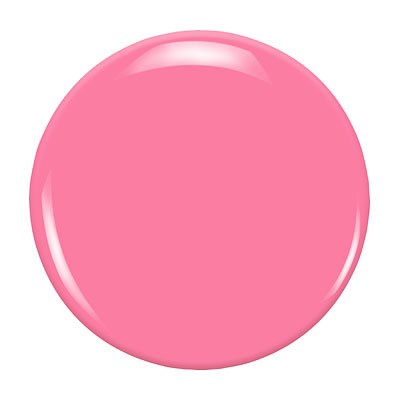 Ein glänzender pinker runder Knopf mit einer glänzenden Oberfläche und Lichtern. Keine weiteren Objekte oder Text.