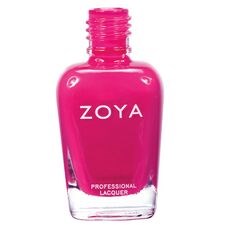 En rosa nagellackflaska med varumärket Zoya på.