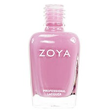 En flaska rosa Zoya nagellack med vit text, märkt 'Professional Lacquer' längst ner.