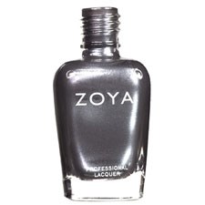En svart flaska av Zoya professionell nagellack med svart lock och vit text.