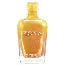 En gul nagellackflaska med varumärket 'ZOYA' på och 'PROFESSIONAL LACQUER' nedanför.