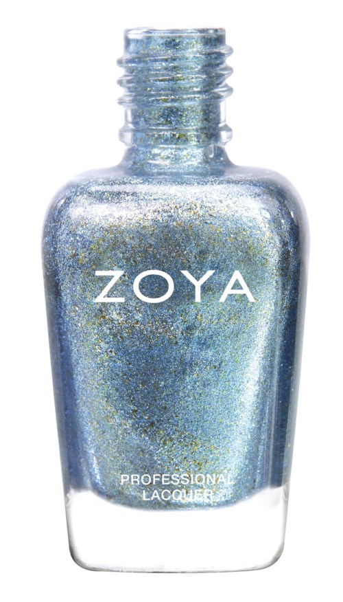 Silver nagellackflaska med märket Zoya och 'Professional Lacquer' skrivet på den.