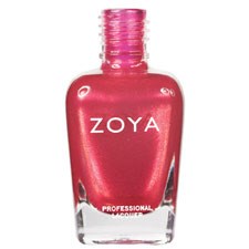 En rosa nagellackflaska märkt 'ZOYA' och 'PROFESSIONAL'.