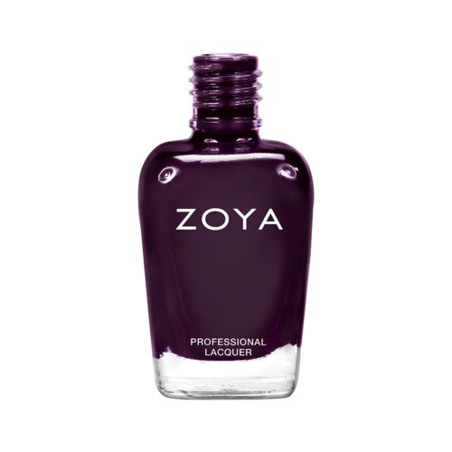 En lila flaska med Zoya professionell lack nagellack med tydlig botten.