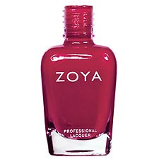 Pink Zoya nagellacksflaska med metallock, märkt "Zoya" och "Professional Lacquer."