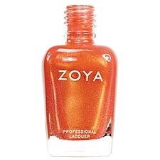 Orange nagellackflaska med märket Zoya, märkt som professionellt lack.
