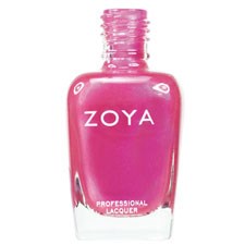 En rosa nagellackflaska med märket ZOYA på.