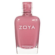 Pink Zoya nagellackflaska med klar glasbas och vit text.