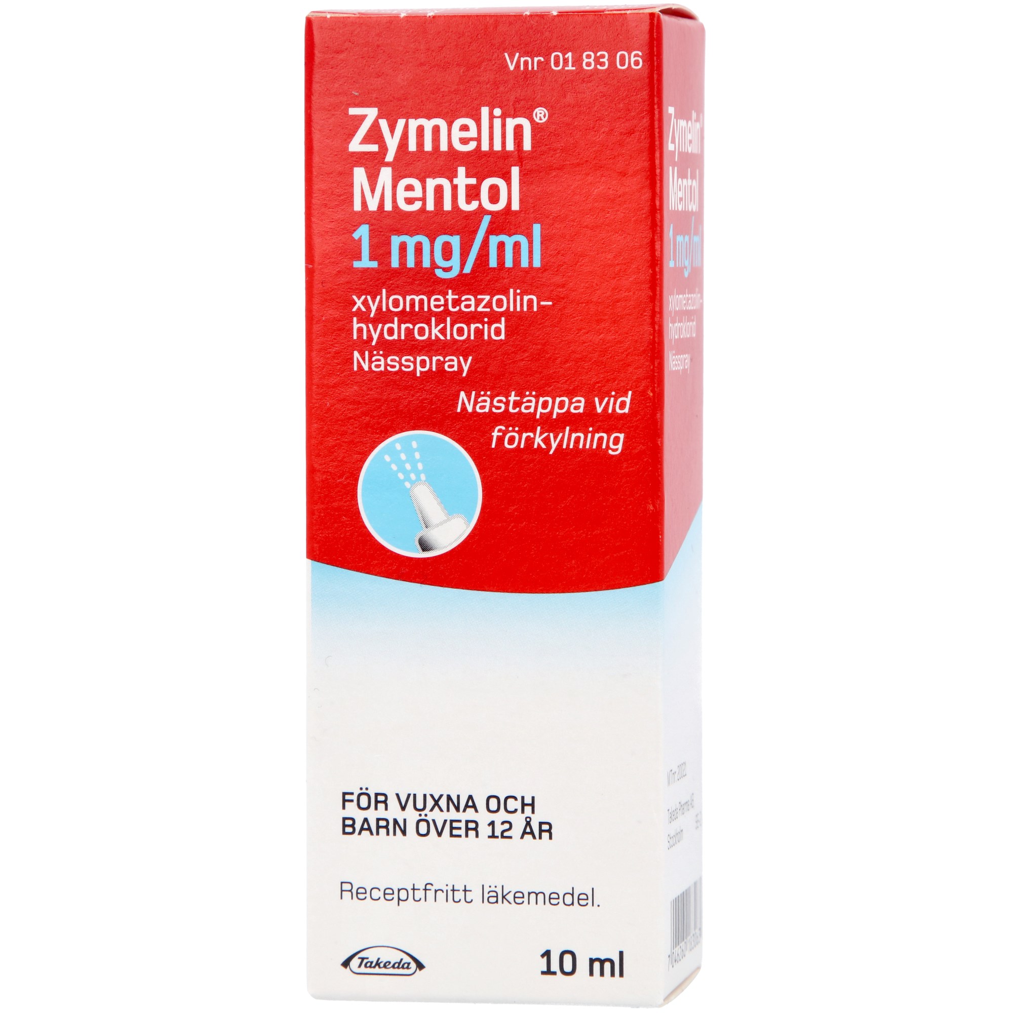 Zymelin Mentol Nässpray 1mg/ml 10 ml